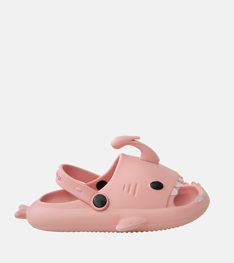 marka niezdefiniowana Žlté detské šľapky s motívom žraloka Tossi