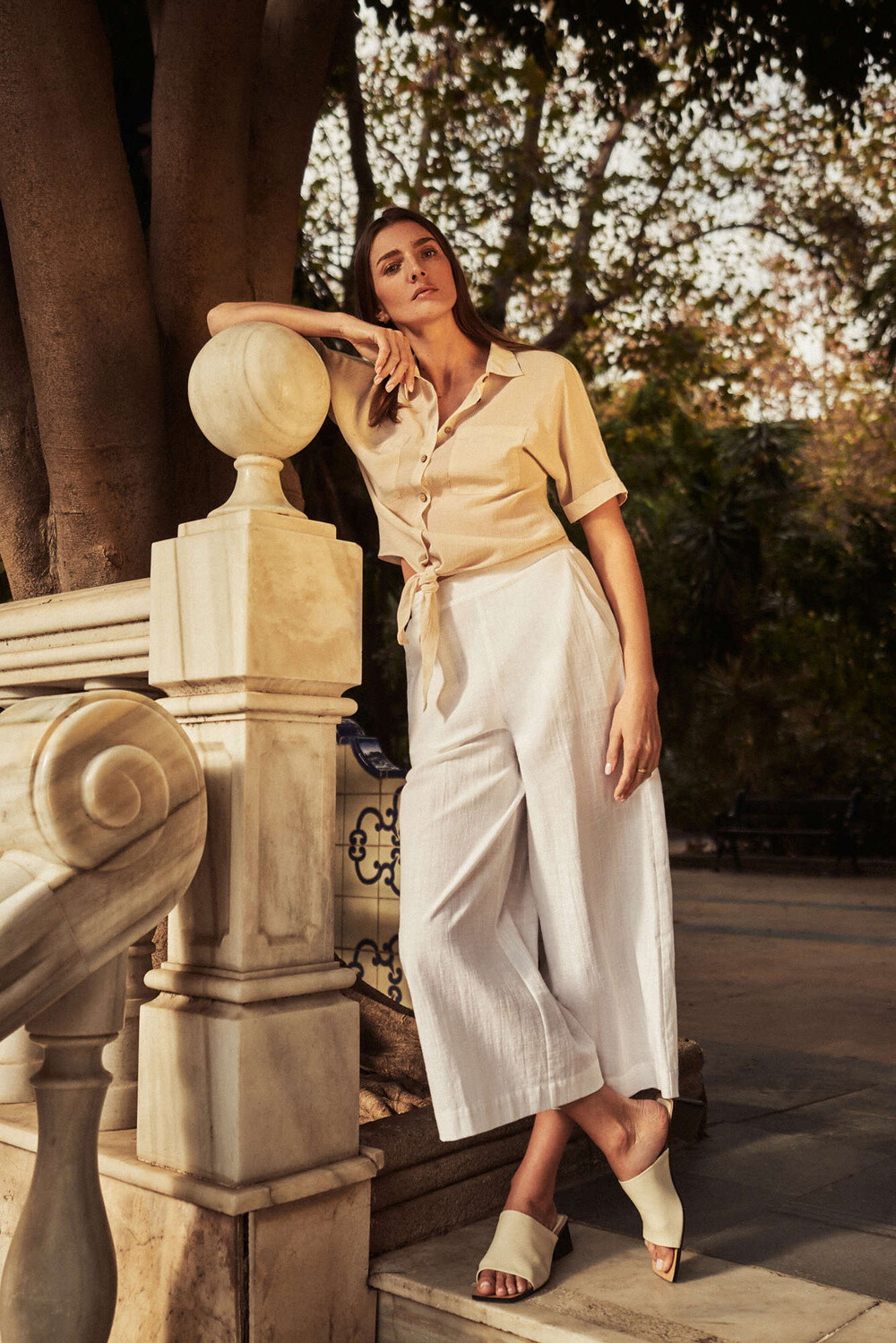 Marisse Women's Trousers L-Sp-4018 White