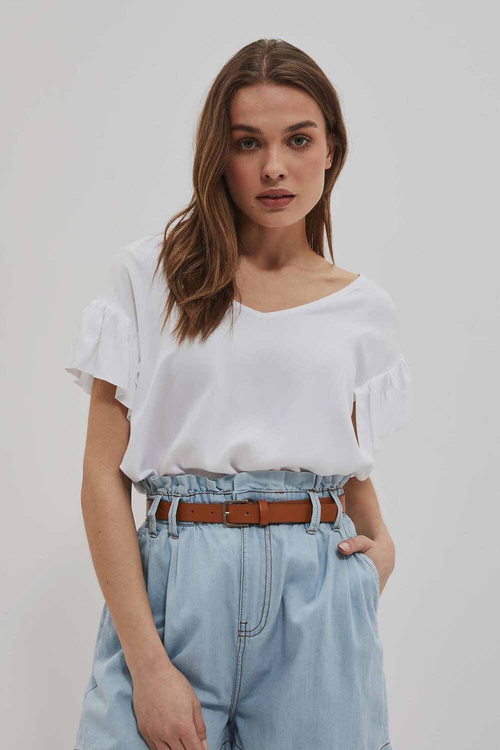 Marisse Women's Shirt L-Ko-4051 White