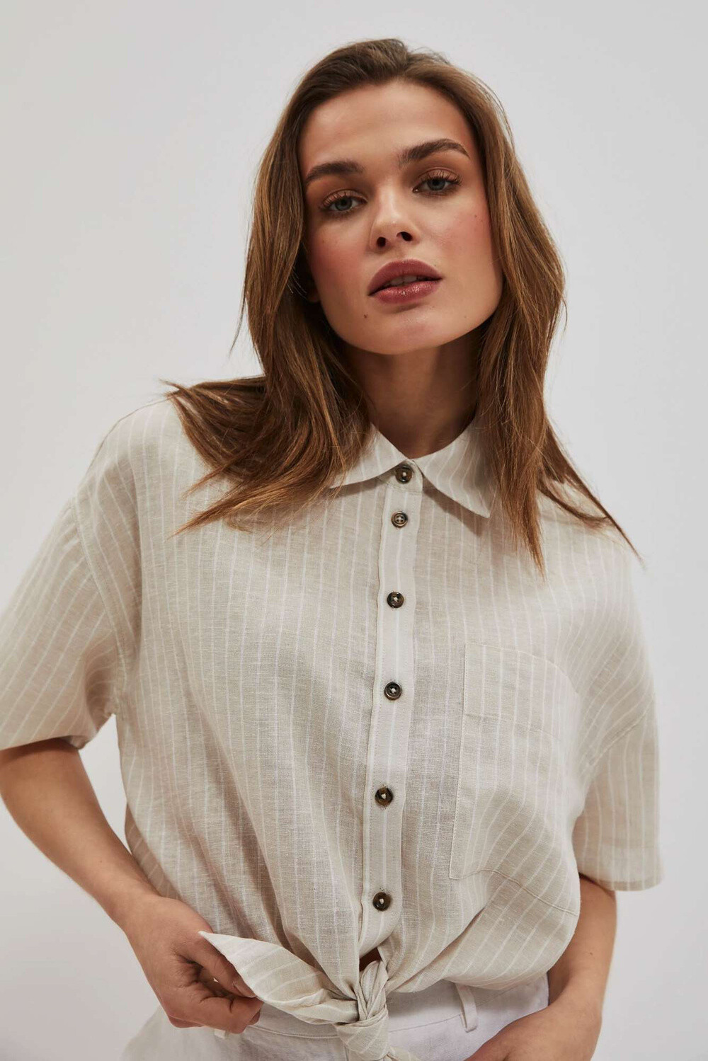 Marisse Women's Shirt L-Ko-4039 Beige_Off White