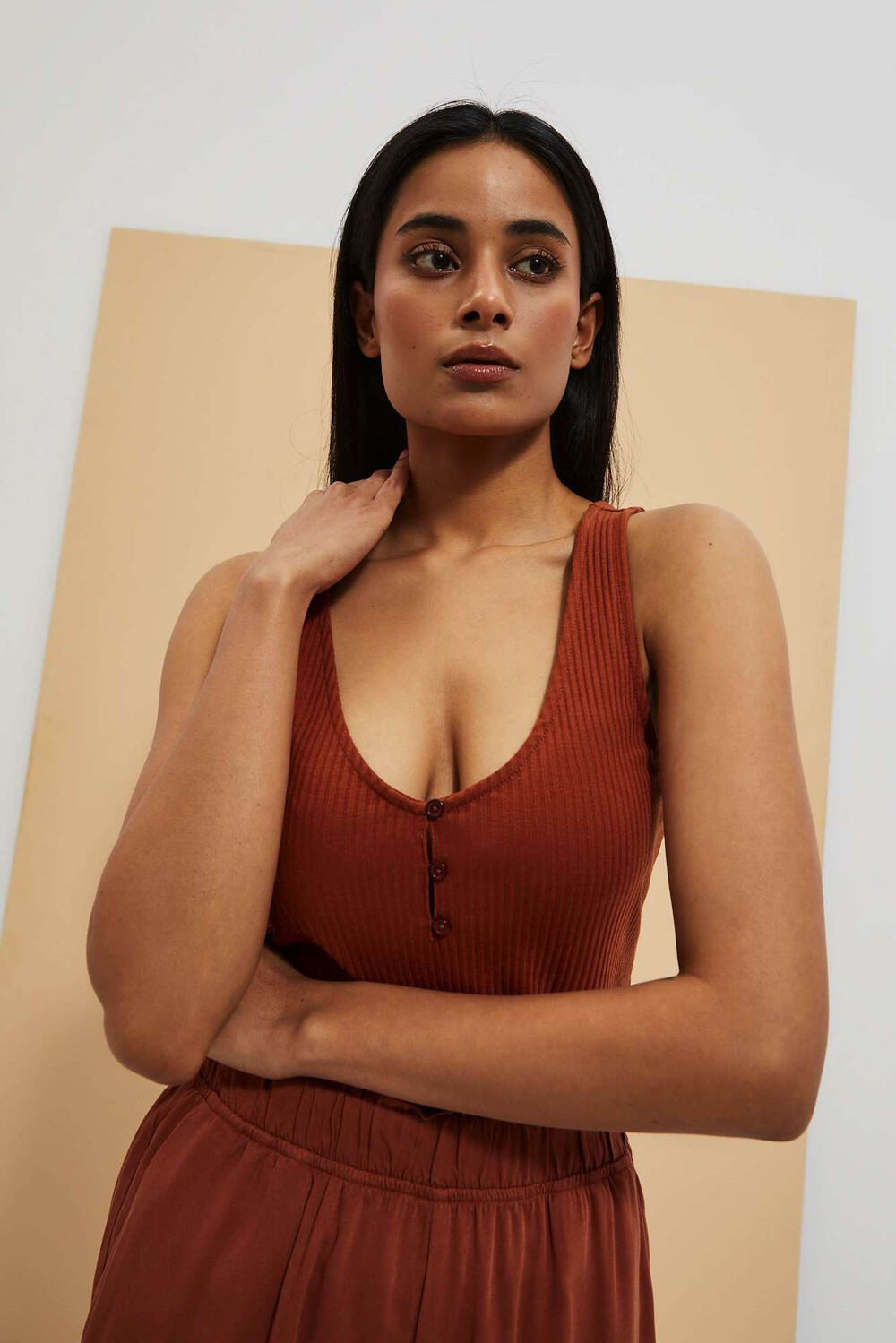 Marisse Women's T-Shirt L-Ts-4065 Brown