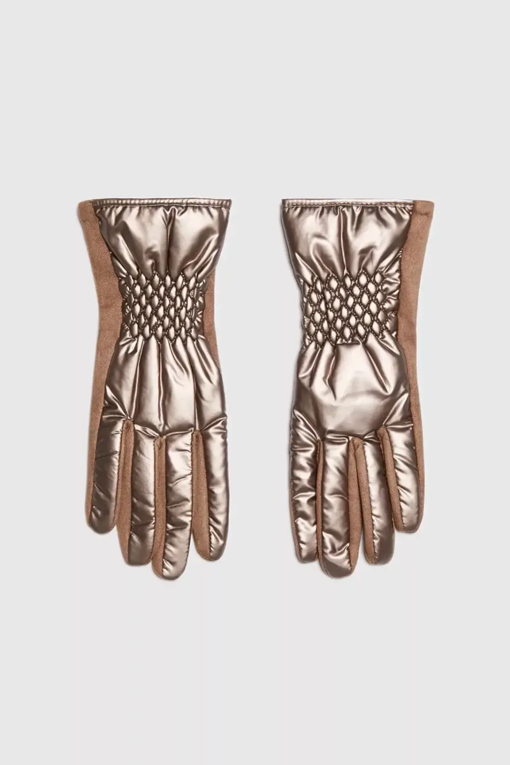 Marisse Brown Quilted Gloves