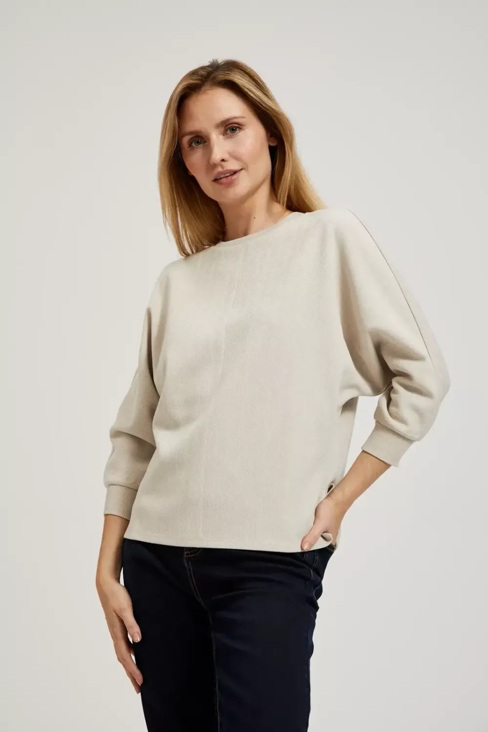 Marisse Women's Sweatshirt L-Bl-4306 L.Beige