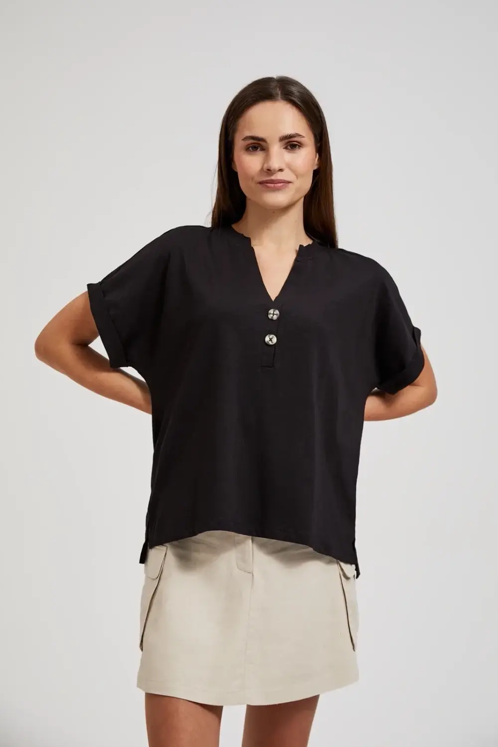 Marisse Women's Blouse L-Ts-4414 Black