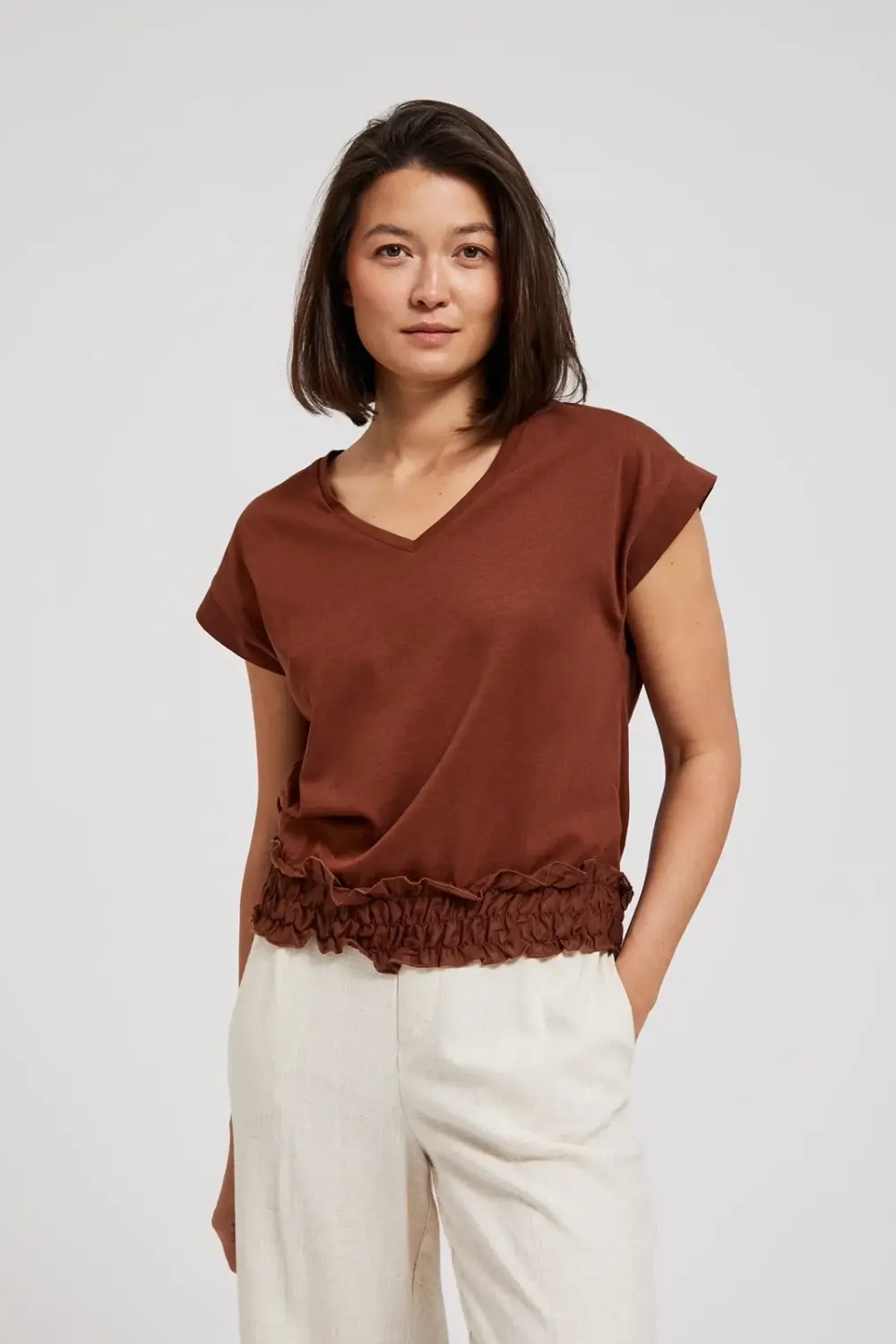 Marisse Women's Blouse L-Ts-4413 D.Brown