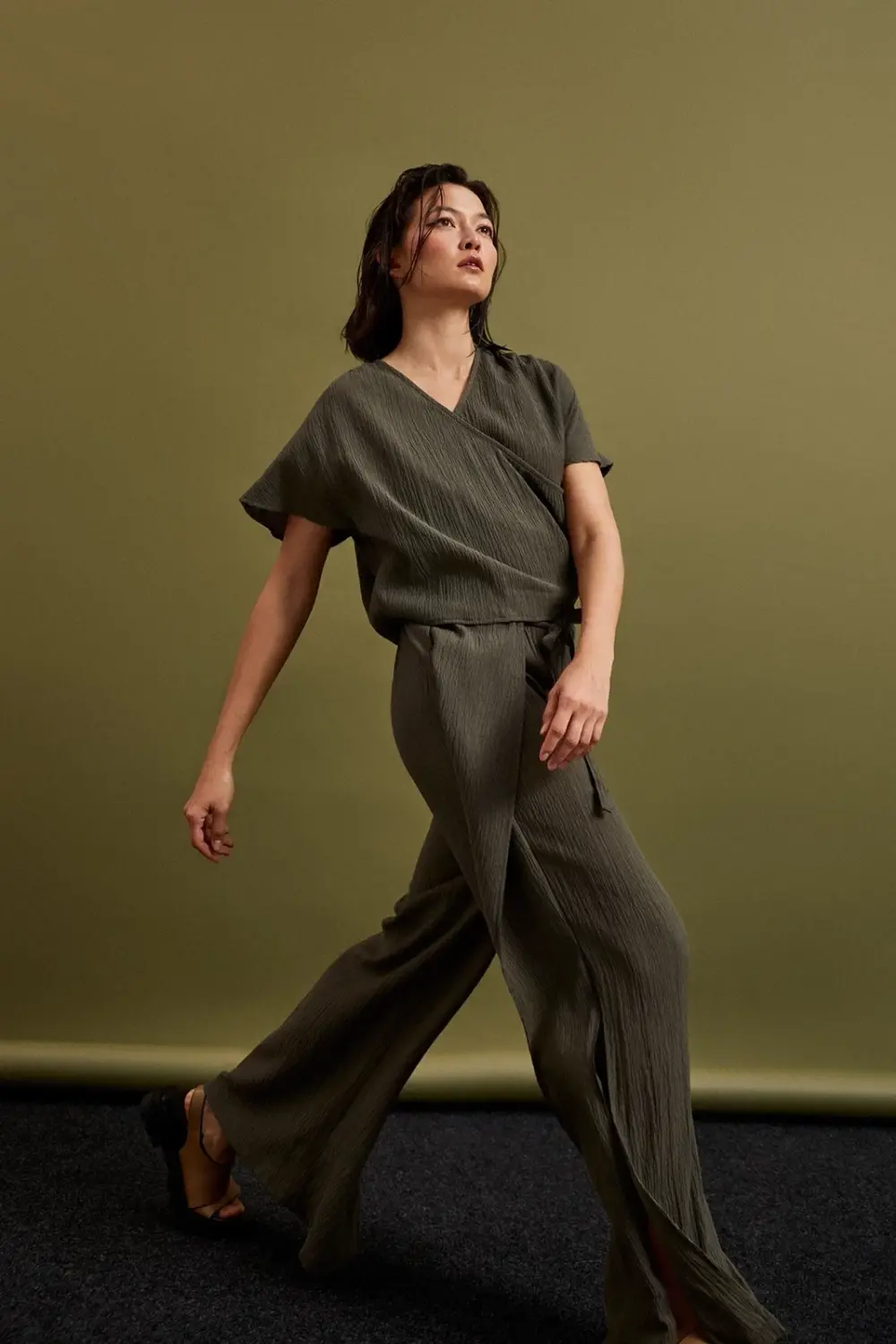 Marisse Women's Trousers L-Sp-4342 D.Olive