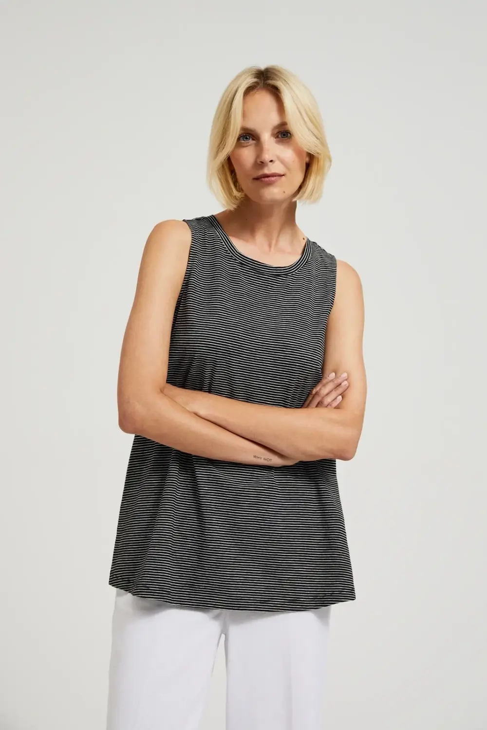 Marisse Women's Blouse L-Ts-4427 Off White_Black