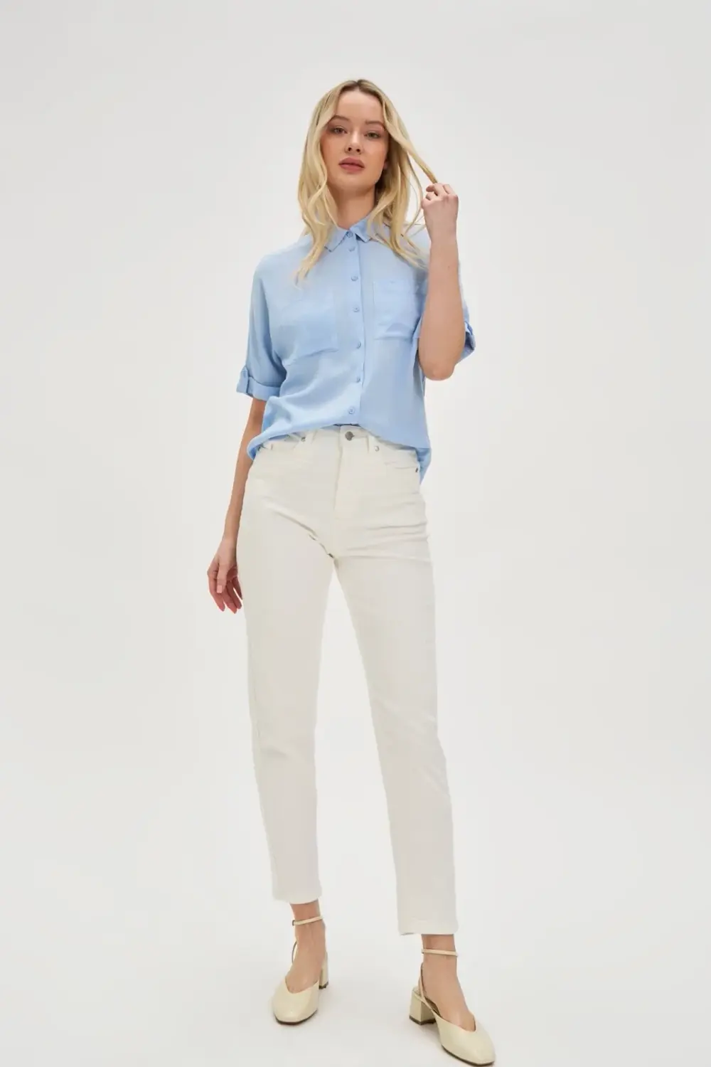 Marisse White Straight Leg Jeans