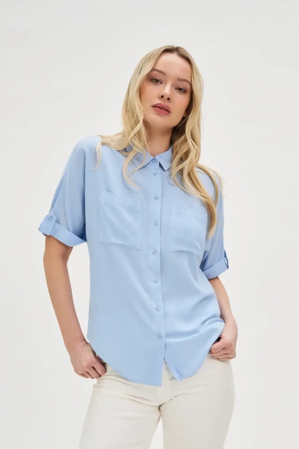 Marisse Women's Shirt L-Ko-4624 L.Blue