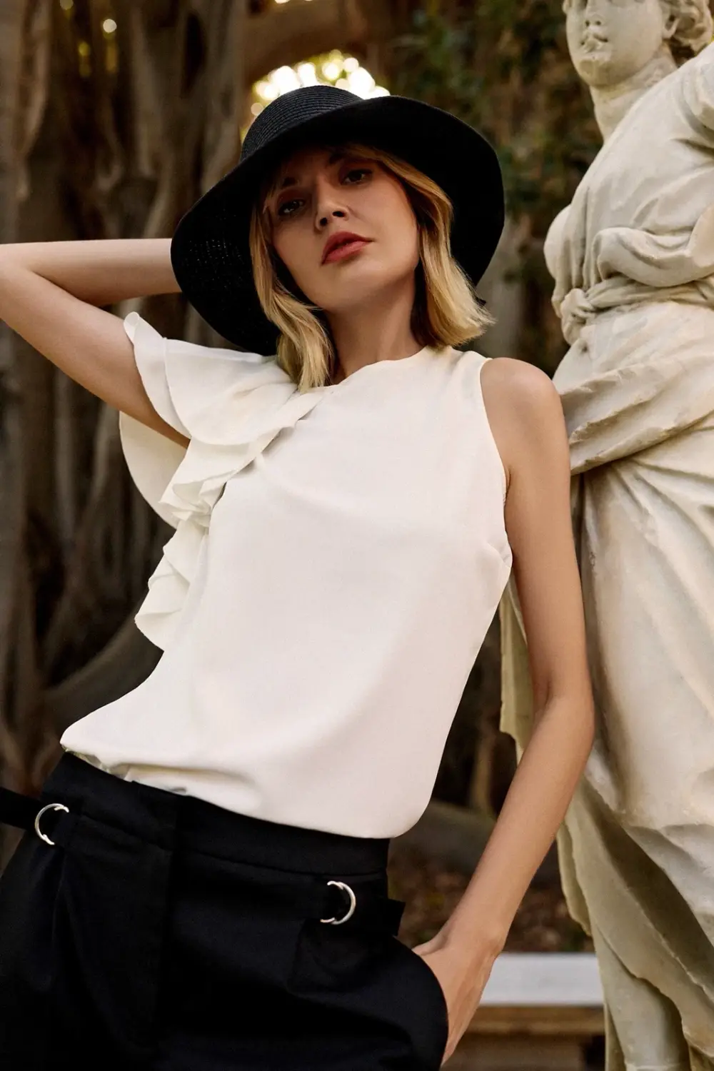 Marisse Women's Shirt L-Ko-4632 Off White