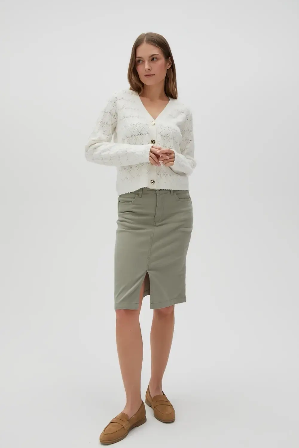Marisse Women's Skirt L-Sc-4602 Olive