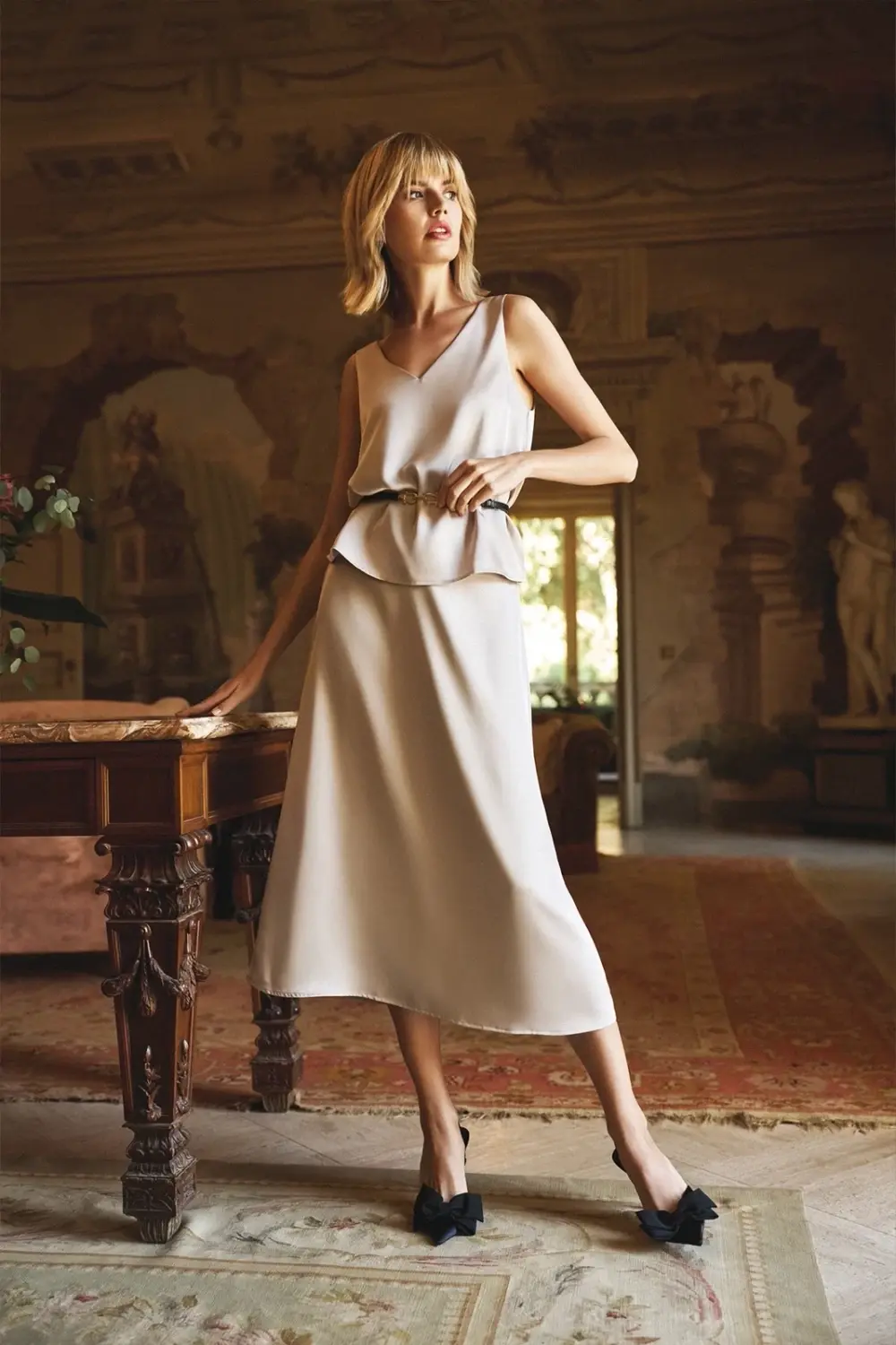 Marisse Women's Skirt L-Sc-4607 L.Beige