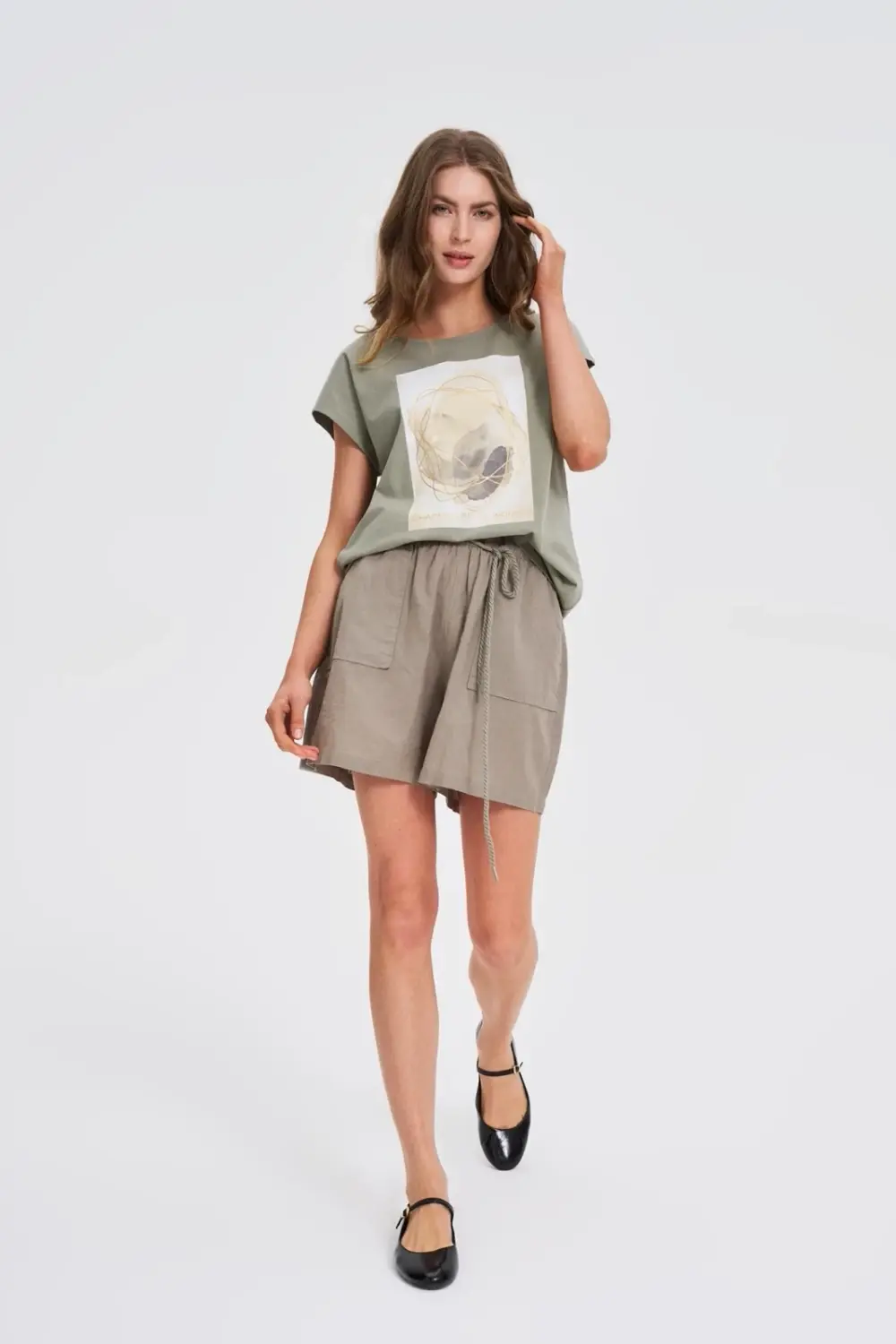 Marisse Loose Olive Shorts