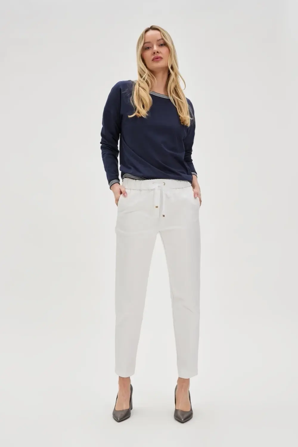 Marisse Women's Trousers L-Sp-4614 White
