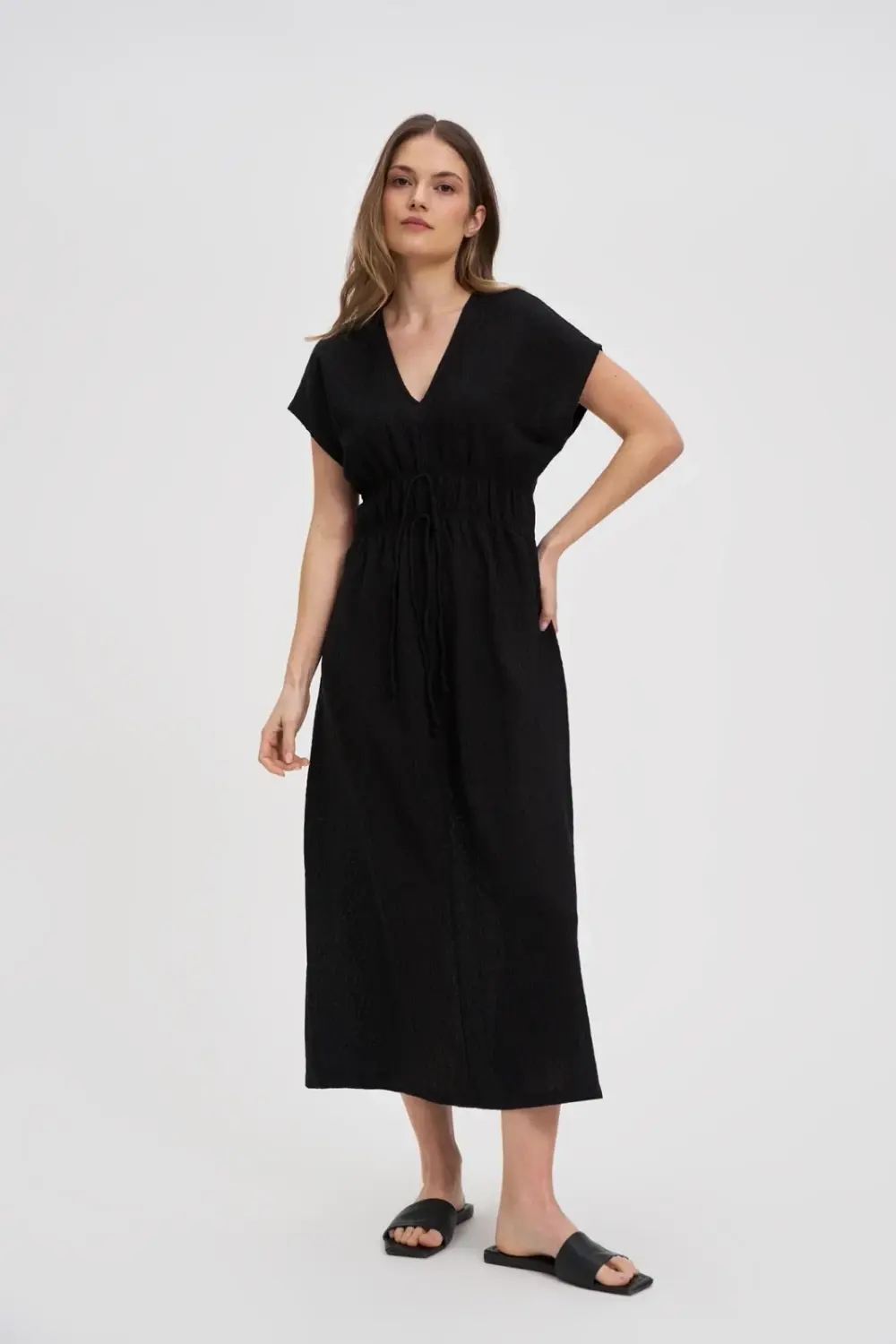 Marisse Black Midi Dress