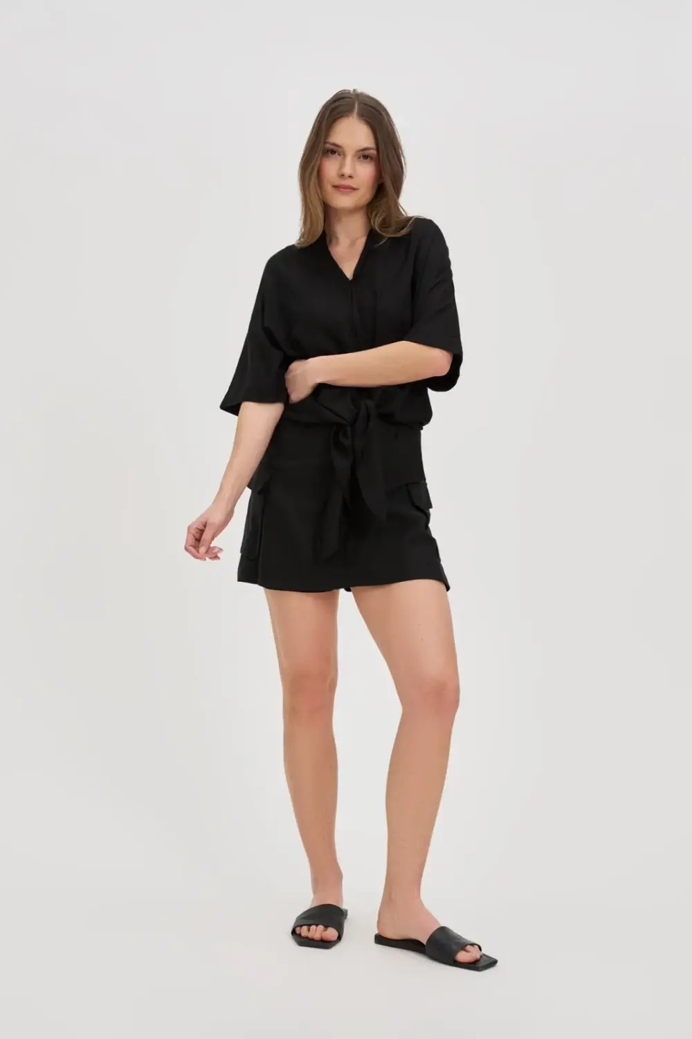 Marisse Black Skirt-Shorts