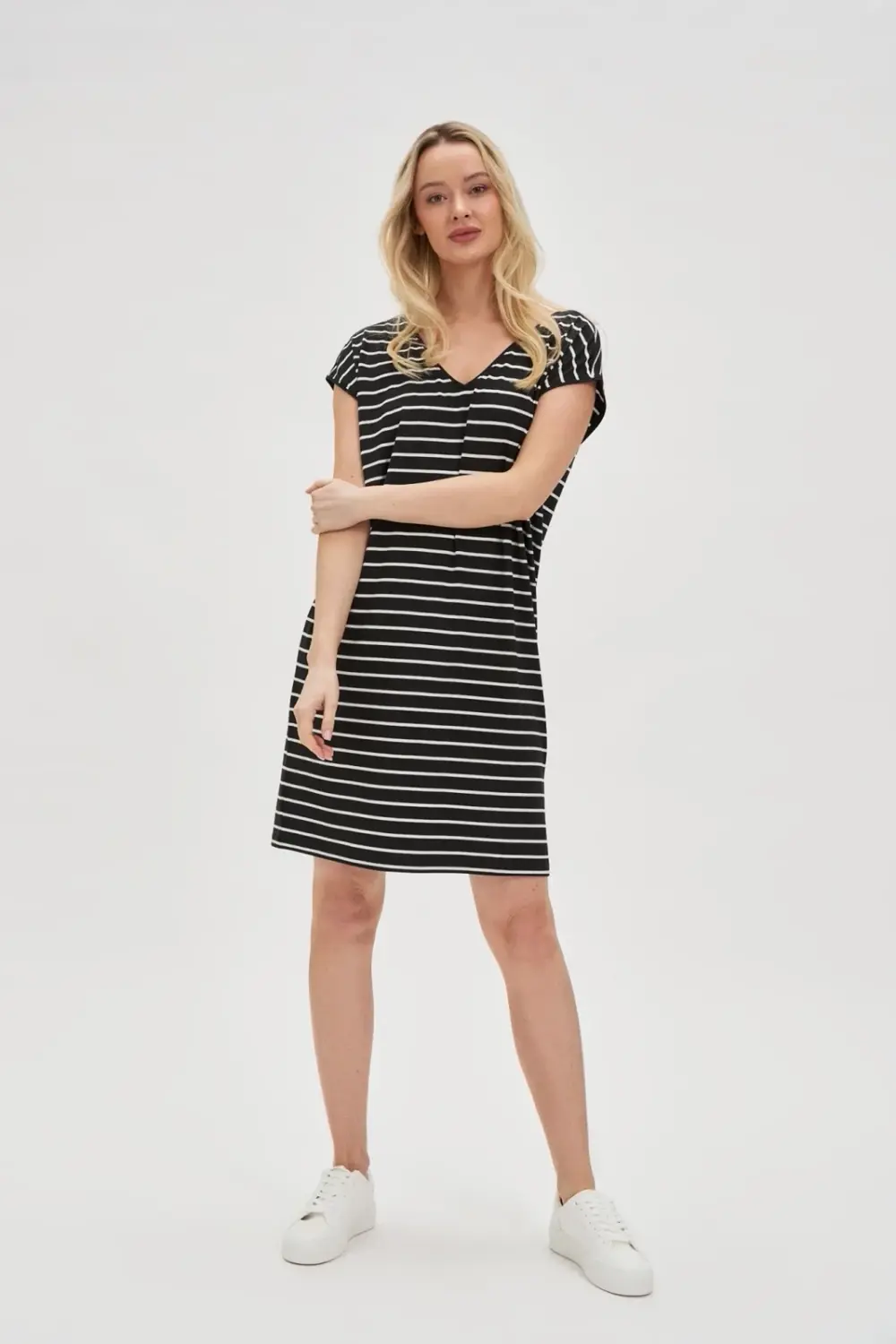 Marisse Black Striped Dress