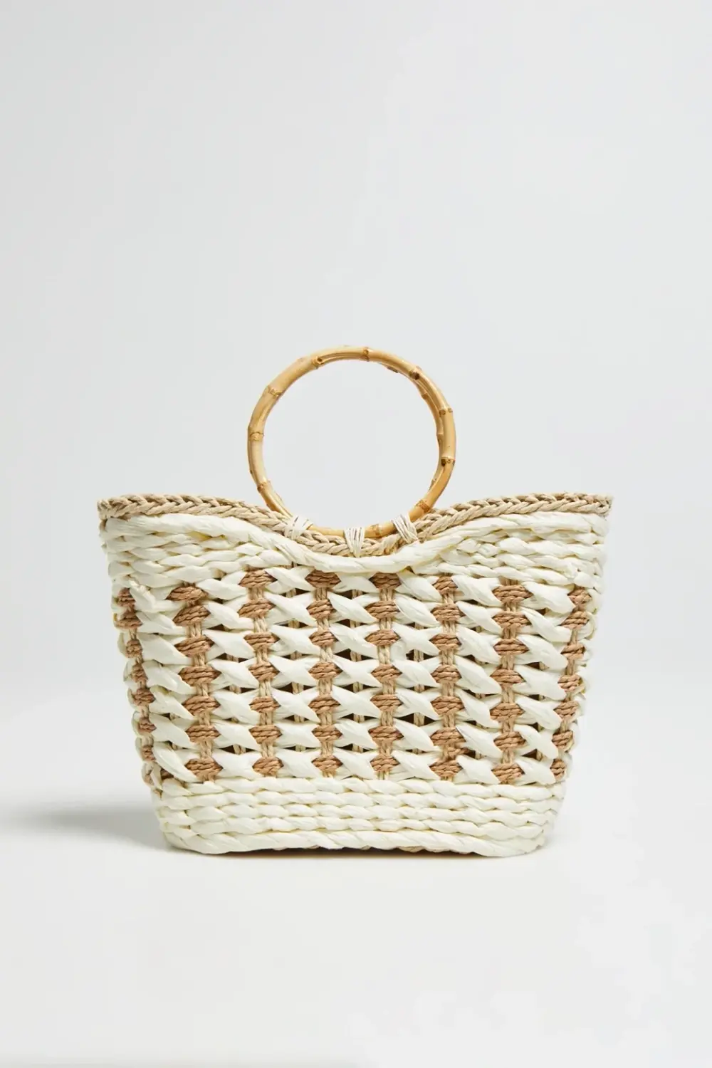 Marisse White Basket Bag