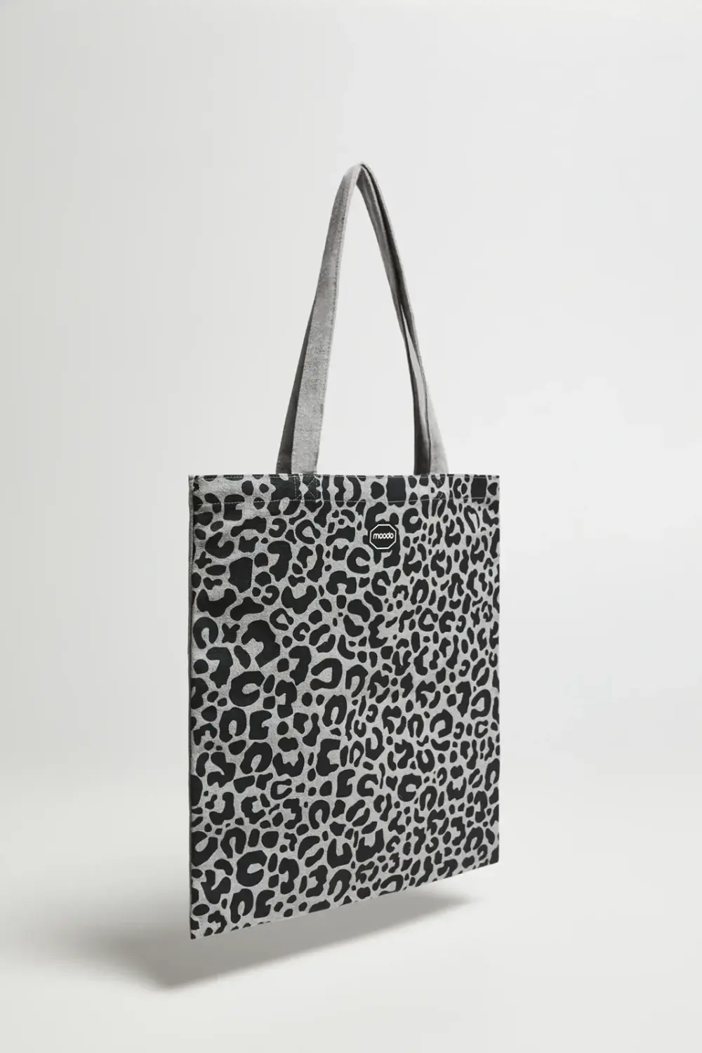 Marisse Gray Animal Print Shopper Bag