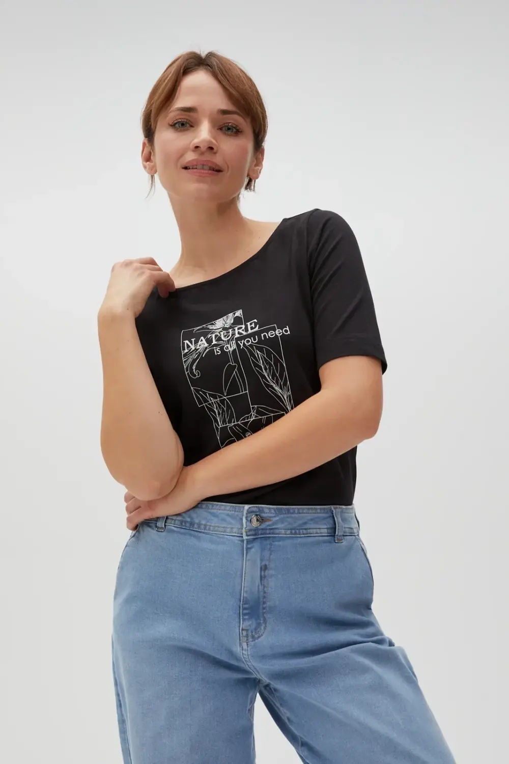 Marisse Women's T-Shirt L-Ts-4610 Black