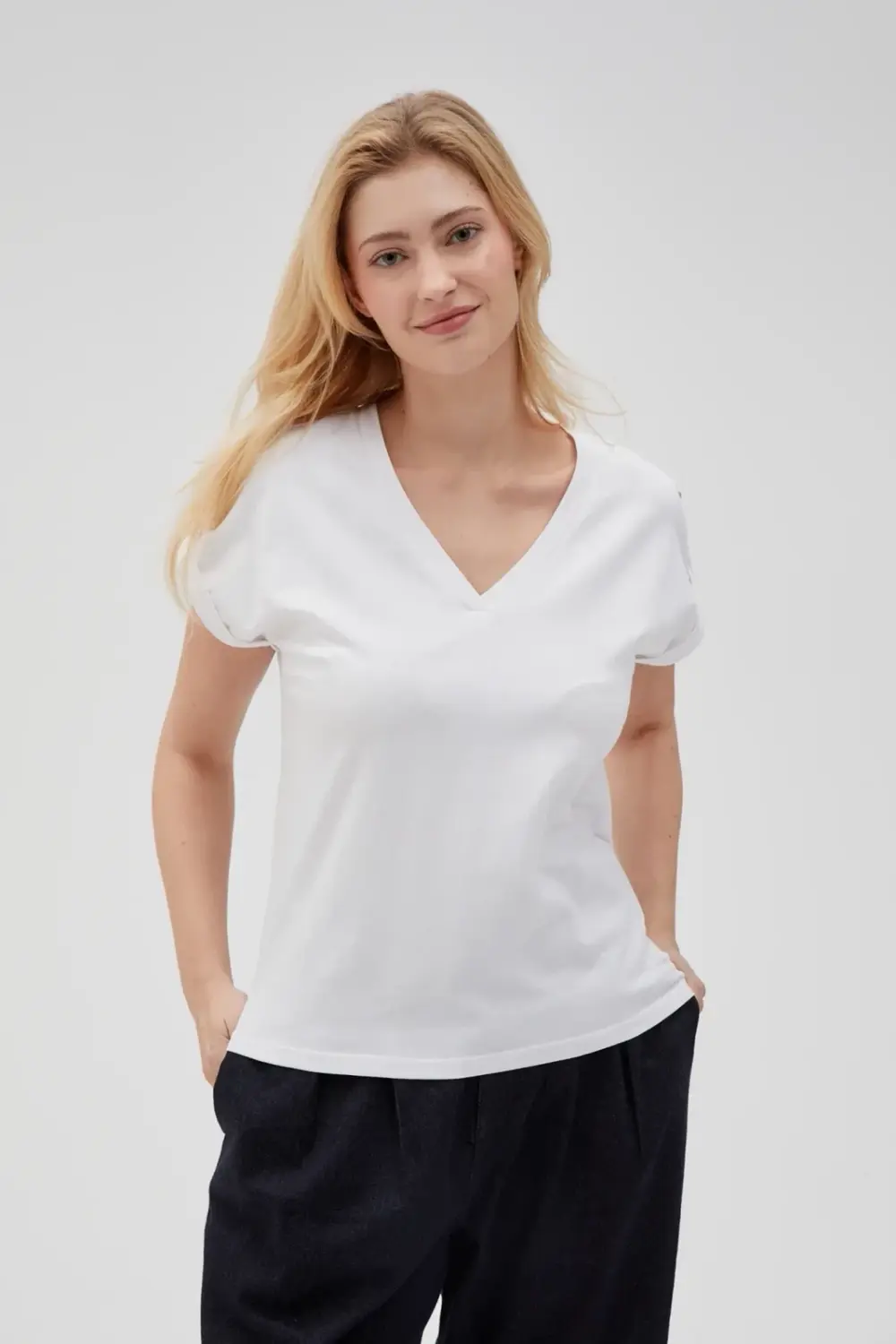 Marisse Women's T-Shirt L-Ts-4621 White