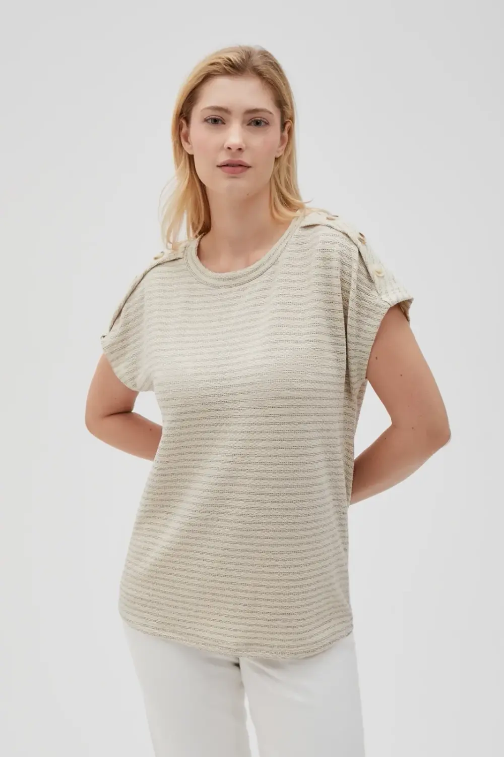 Marisse Women's T-Shirt L-Ts-4634 L.Beige