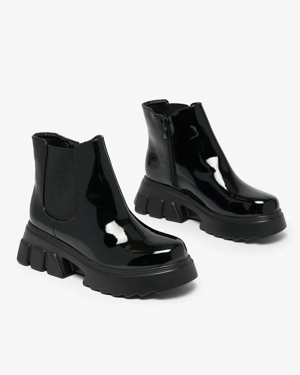Resti Black lacquered women's insulated Gloffy boots