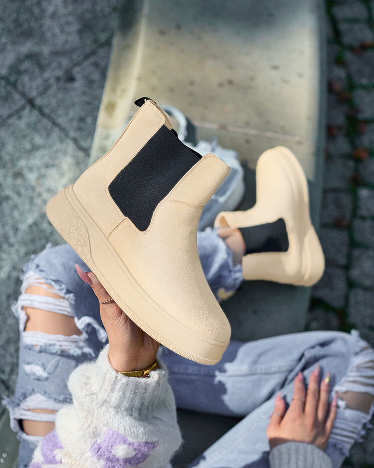 Resti Beige women's boots a'la snow boots Uteris