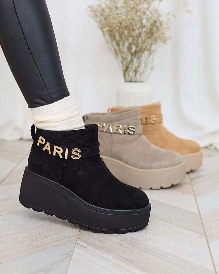 Resti Black women's boots a'la snow boots with ornament Parisela