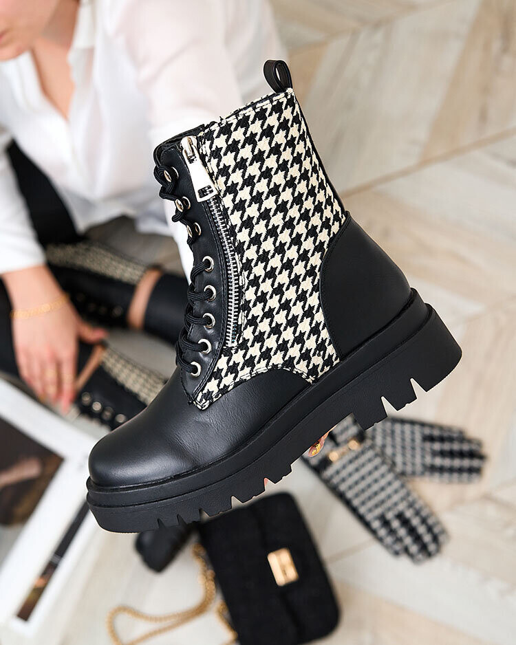 Resti Black women's boots with Zatafel pepite insert