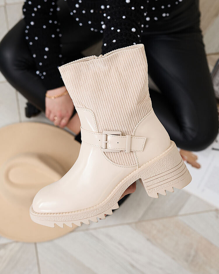 Resti Cream Women's Tedica Flat Heel Boots