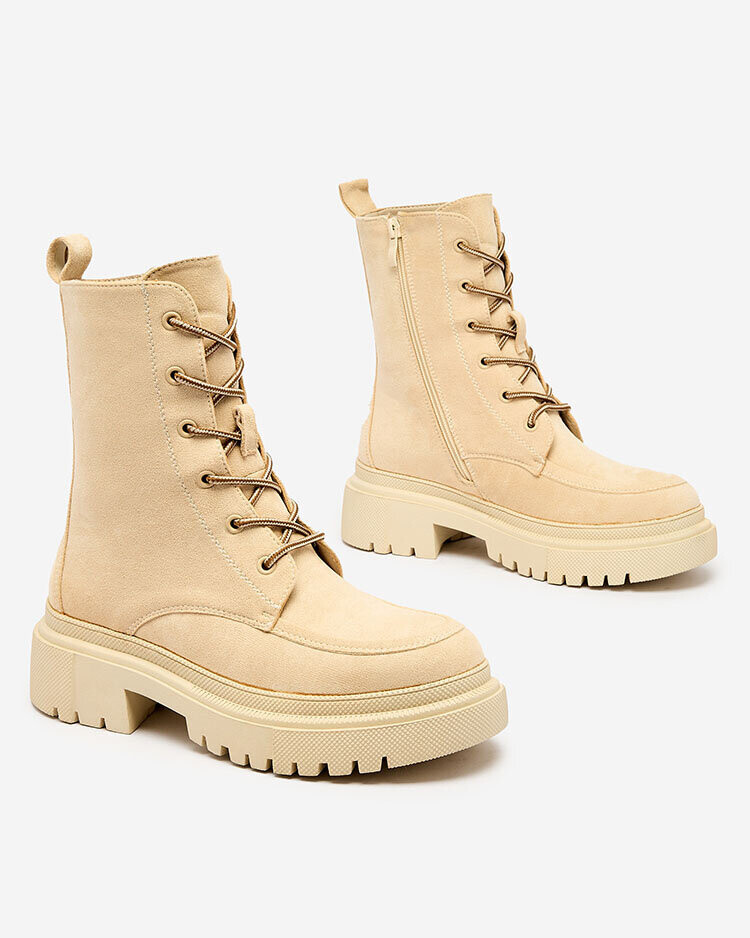 Resti Beige women's Cacava lace-up boots