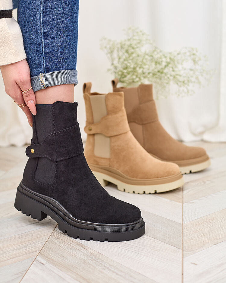 Resti Black women's boots with decorative strap Doasa