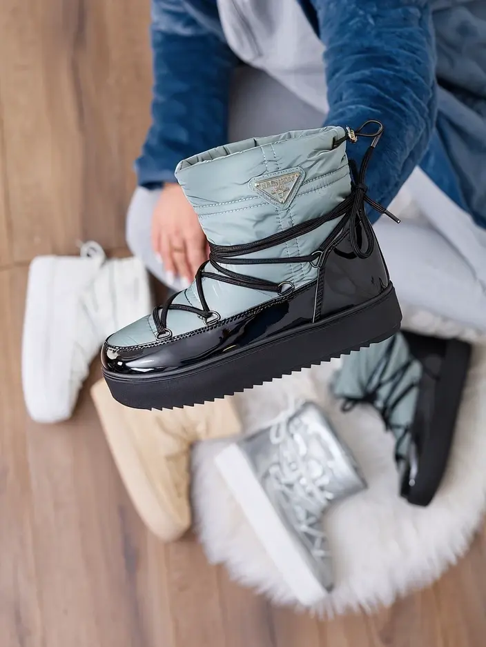 Resti Women's slip-on boots a'la snow boots in blue Vevnose