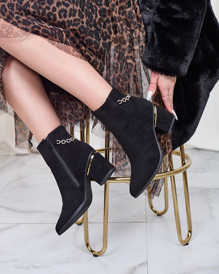 Resti Black women's boots with upper a'la sock Foldaf- Footwear