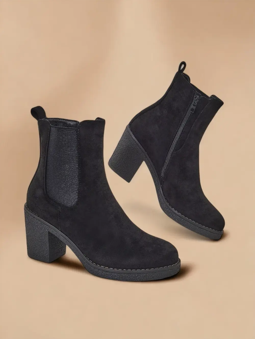 Resti Eco-suede women's ankle boots on a block heel Bregianka