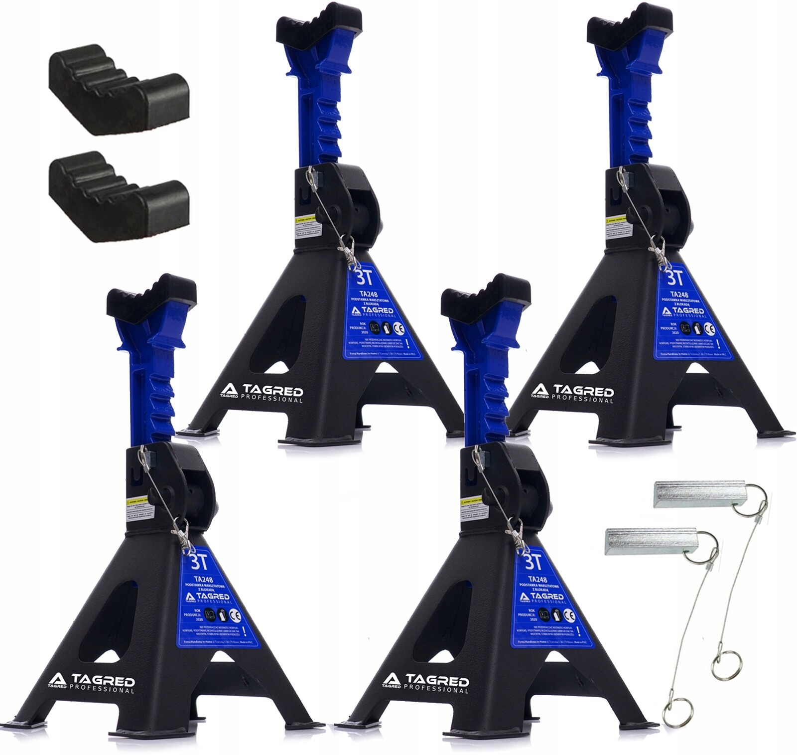 3-tonové podstavce na kolesá, vystužené, 4 ks. TA248x2