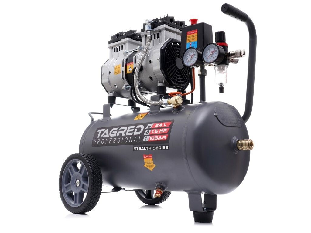 Bezolejový dvojpiestový kompresor, vzduchová kompresor 24 l 1750 W R2 TA3383