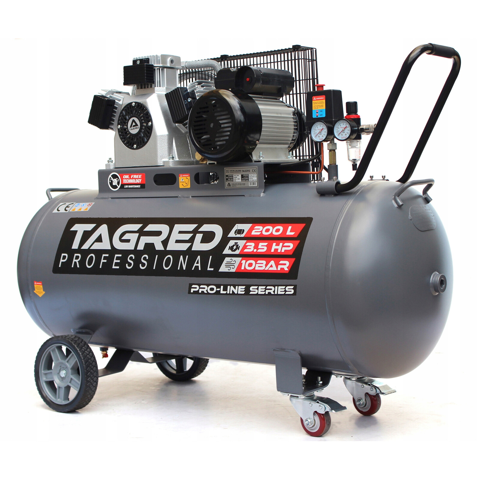 Bezolejový kompresor TA3395 10 BAR 200L 3T TA3395