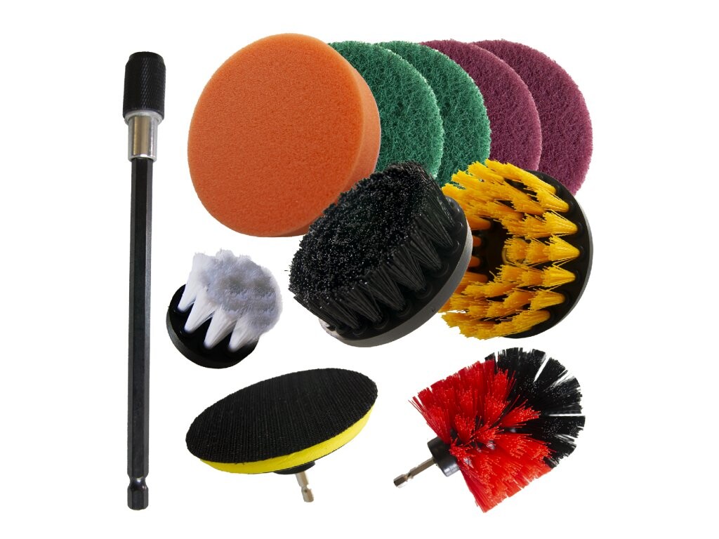 Čistiace kefy na vŕtačku, skrutkovač 1/4, 11-dielna sada TA4200