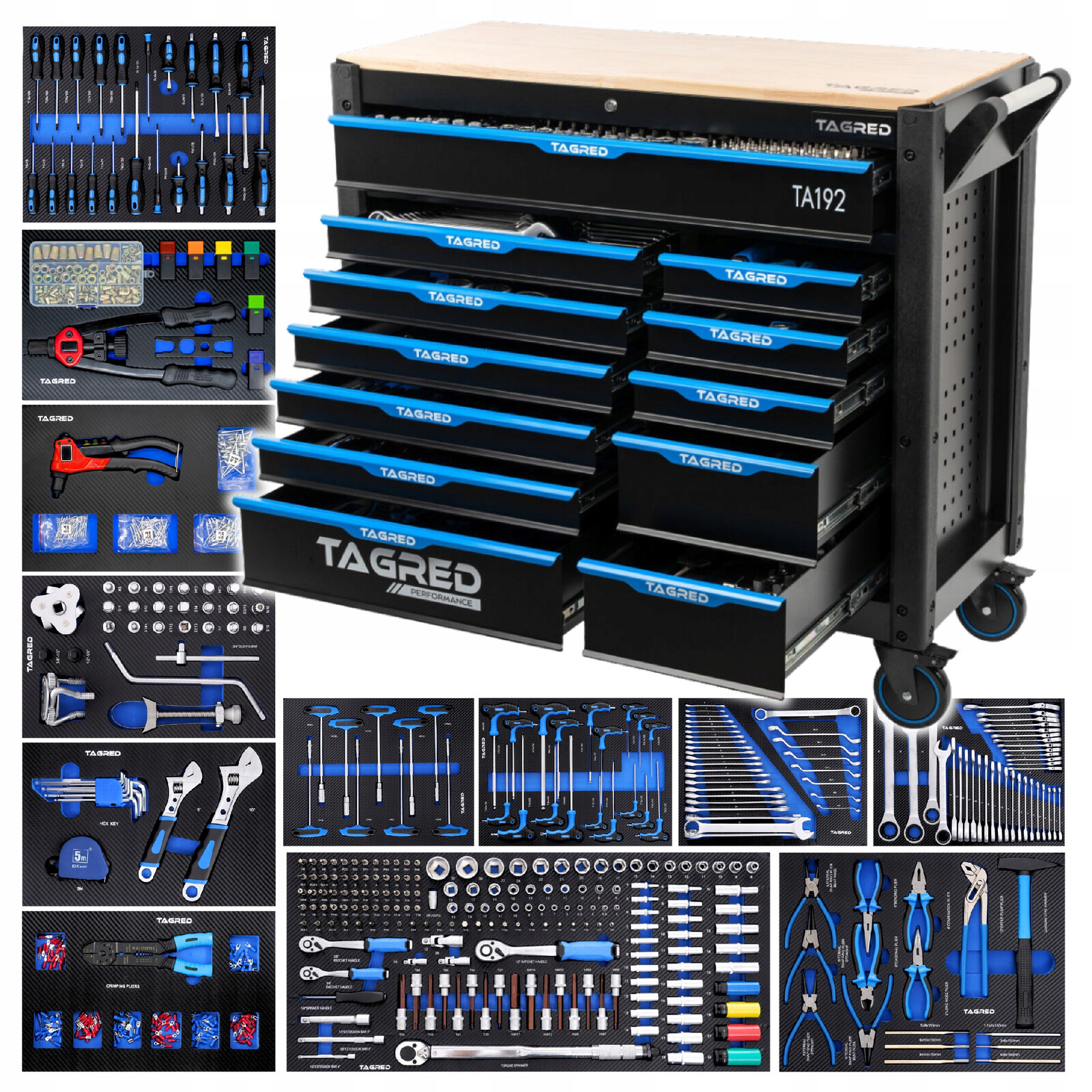 Dielenský vozík PERFORMANCE 12 zásuviek 713-el. TA192