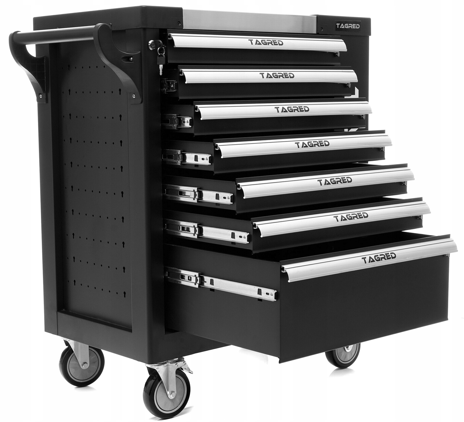 Dielenský vozík TA213, 7 zásuviek, oceľová doska TA213