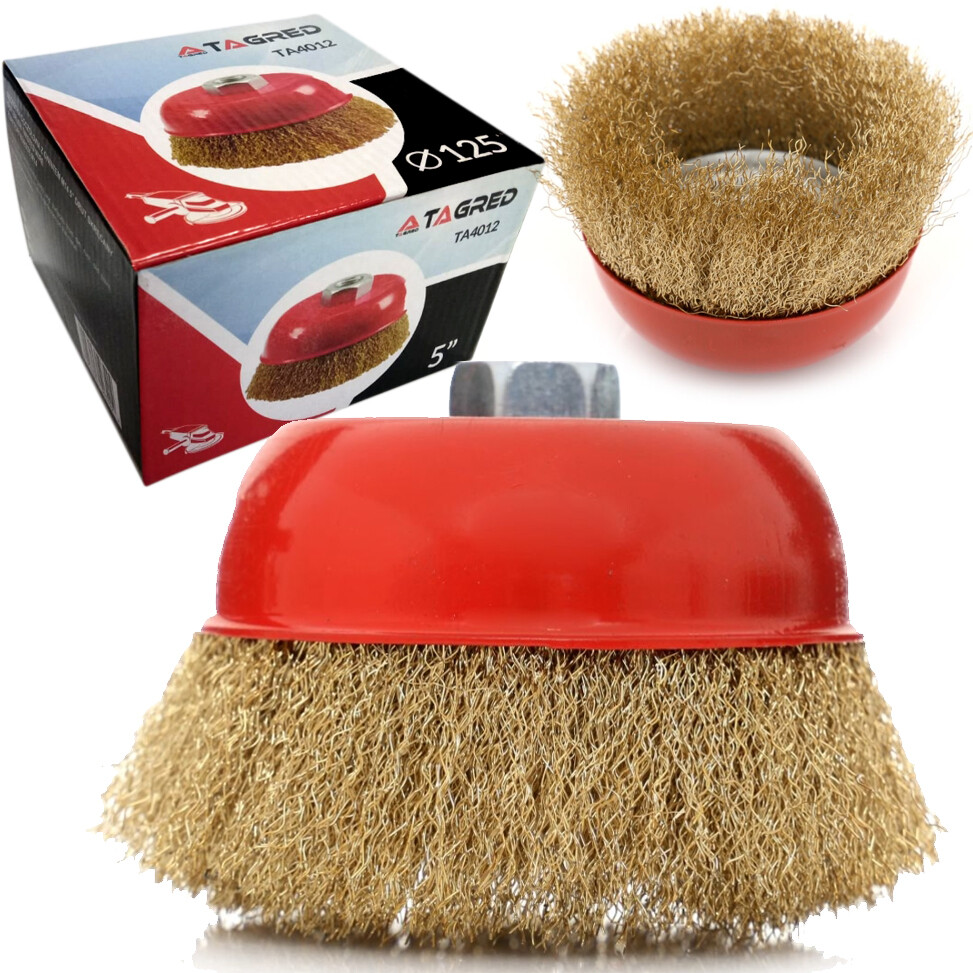 Drôtená kefa mosadzovaná, mosadz čelná 125 mm M14 TA4012