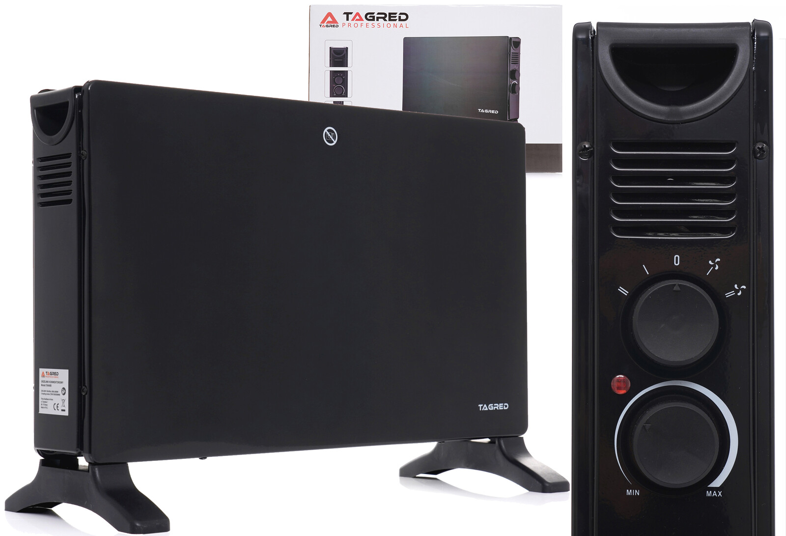 Elektrický konvektorový ohrievač 2000 W, čierny TA940B