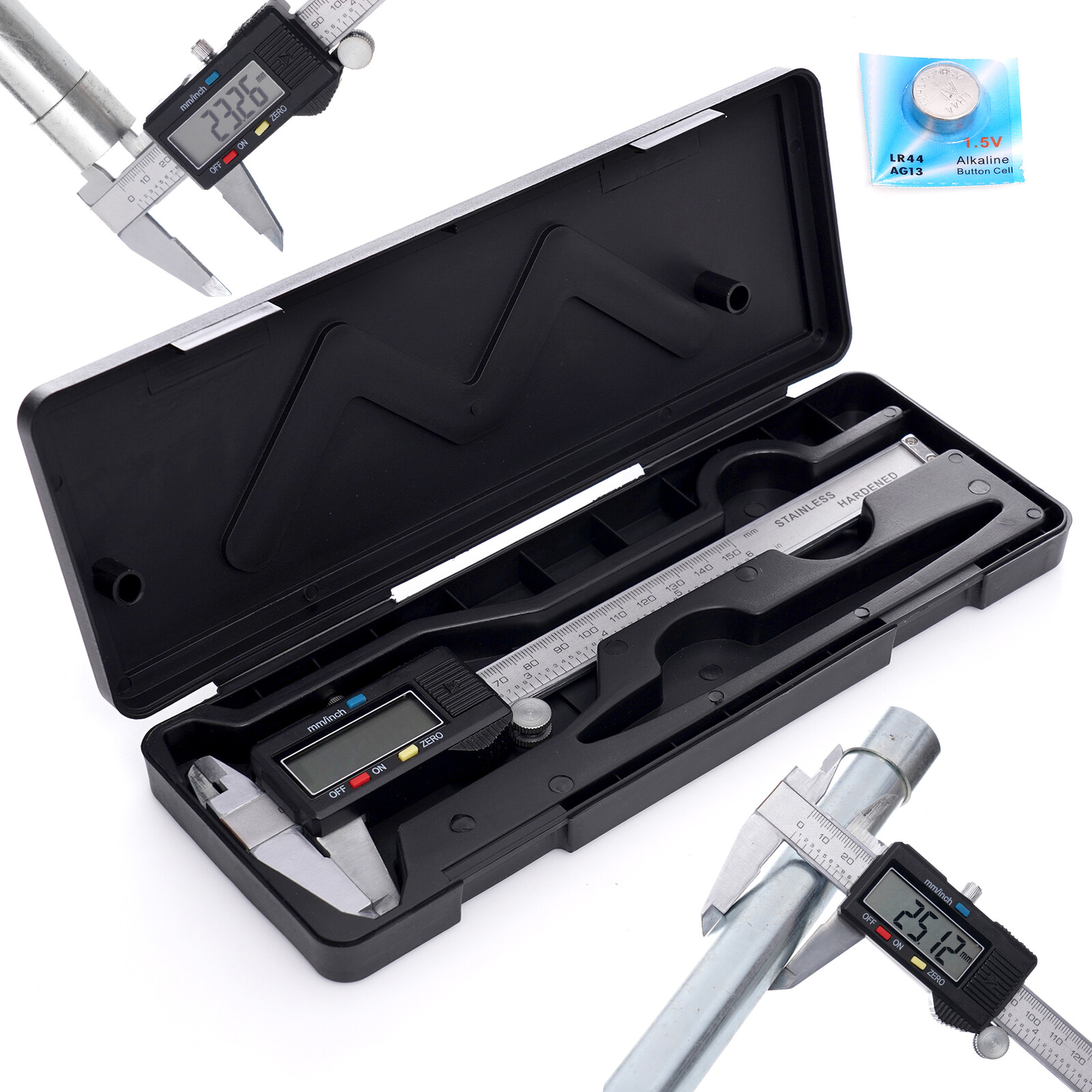 Elektronický merací prístroj, LCD displej 0-150 mm + puzdro TA4101