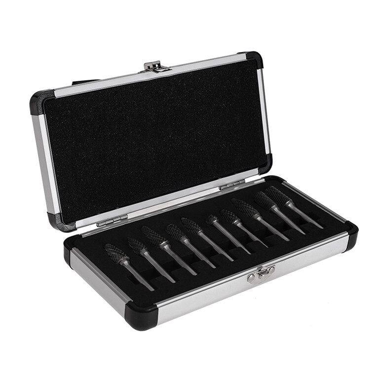 Frézy, rotačné pilníky na kov, s upínacím tŕňom 6 mm, 10 ks. TA4045