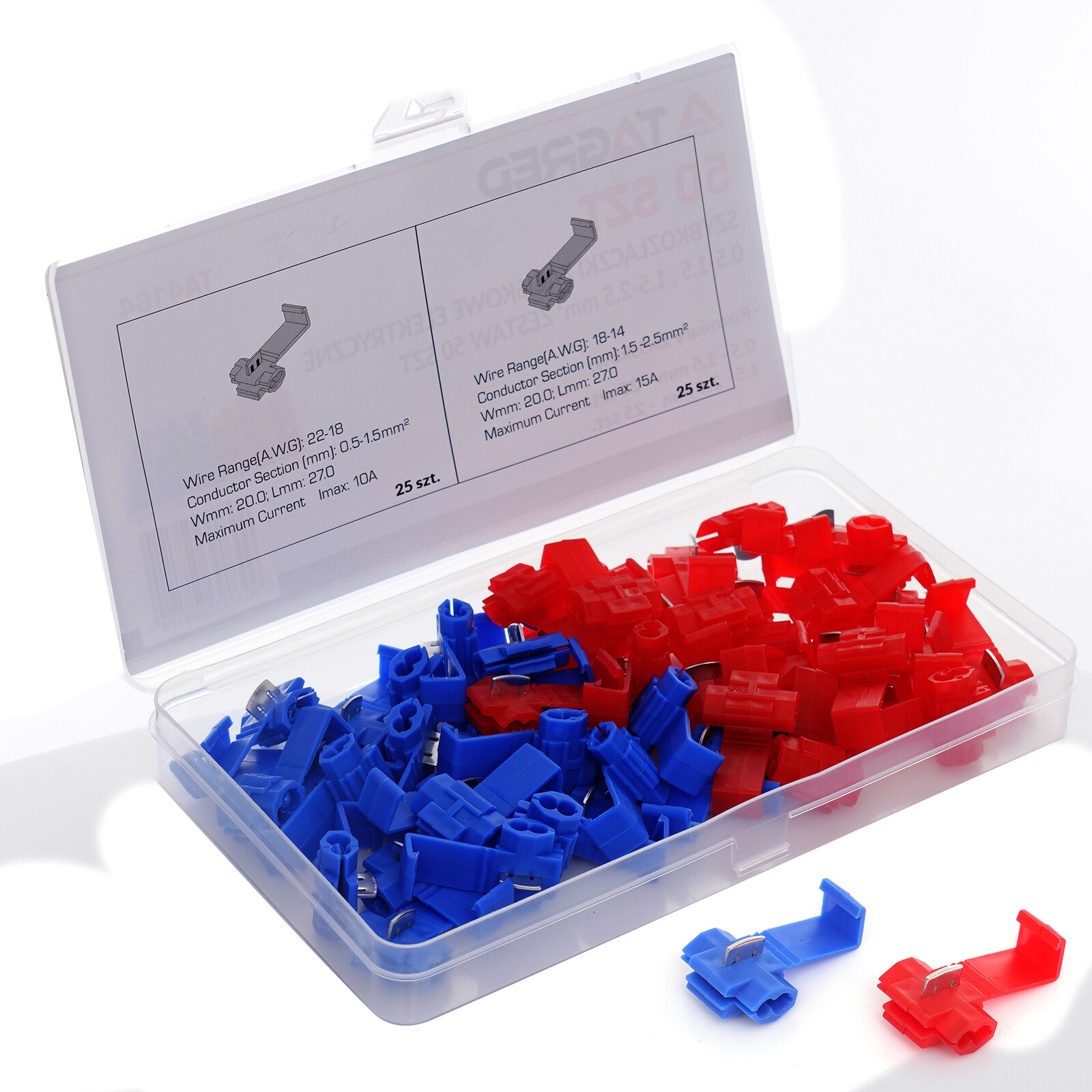 Konektory, rýchlospojky, svorky na elektrické vodiče, 50 kusov TA4164