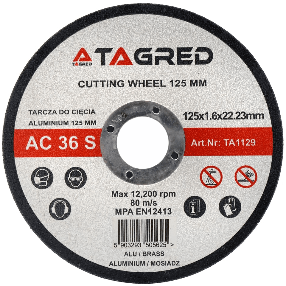 Kotúč na rezanie kovu, hliníka, mosadzu 125x1,6 mm TA1129