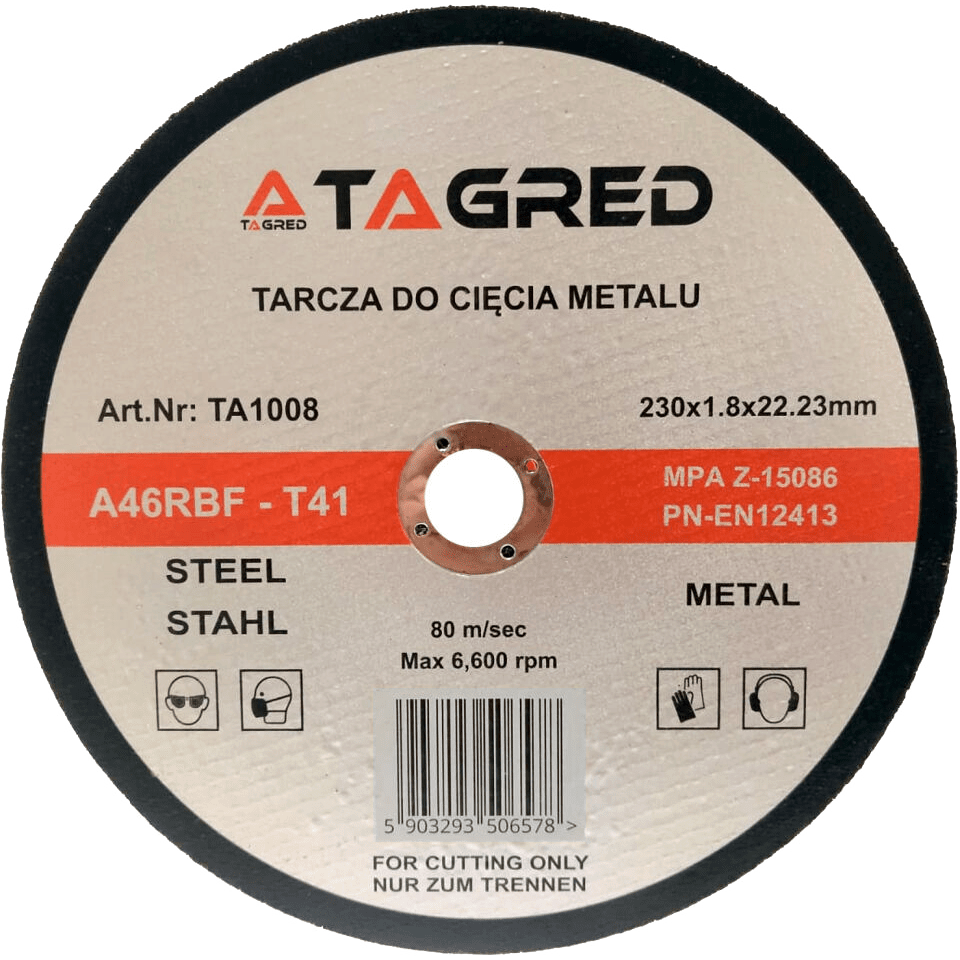 Kotúč na rezanie kovu, ocele SLIM RBF 230x1,8 mm TA1008