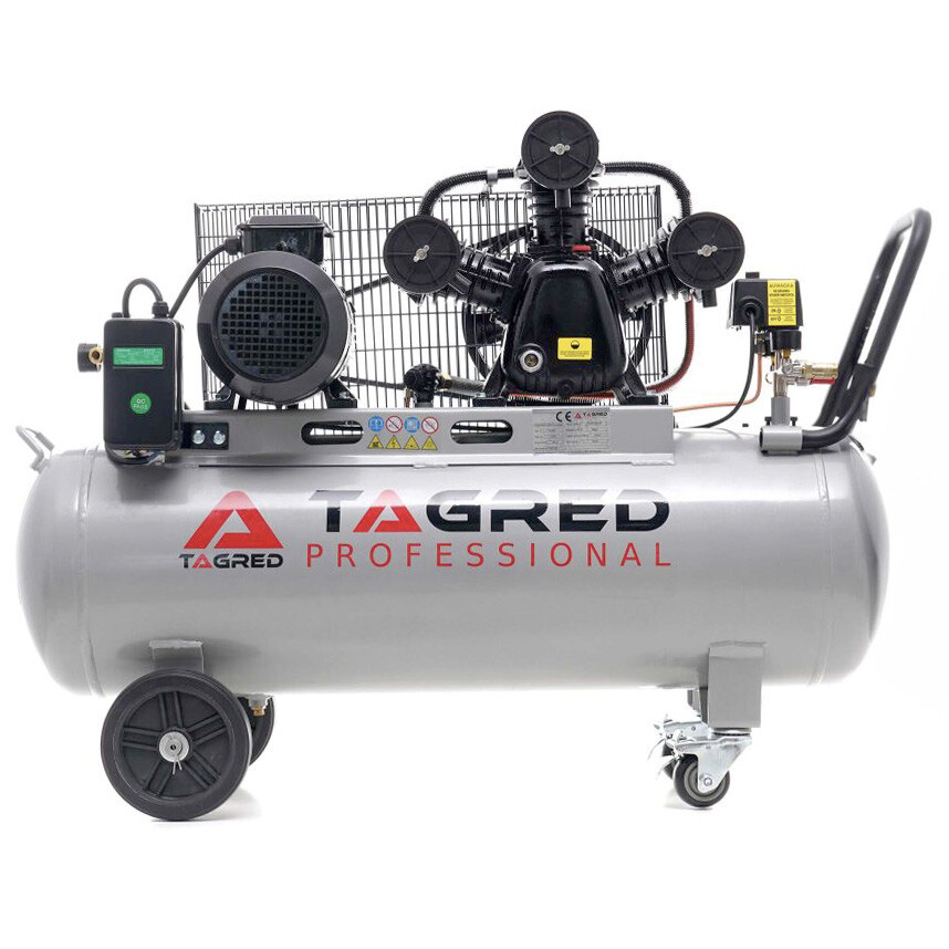 Olejový kompresor, vzduchová kompresor 100L 400V 3 piesty, navijak, výkonný TA348 TA348.